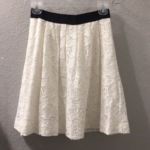 Loft lacy cream skirt